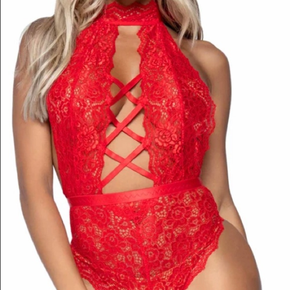Crotchless Lace Teddy